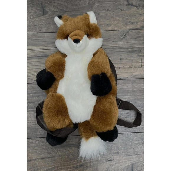 NEW Vintage Teddybear Co Mango Fox Plush Backpack
